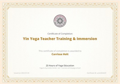 25 Hour Yin Yoga Certification